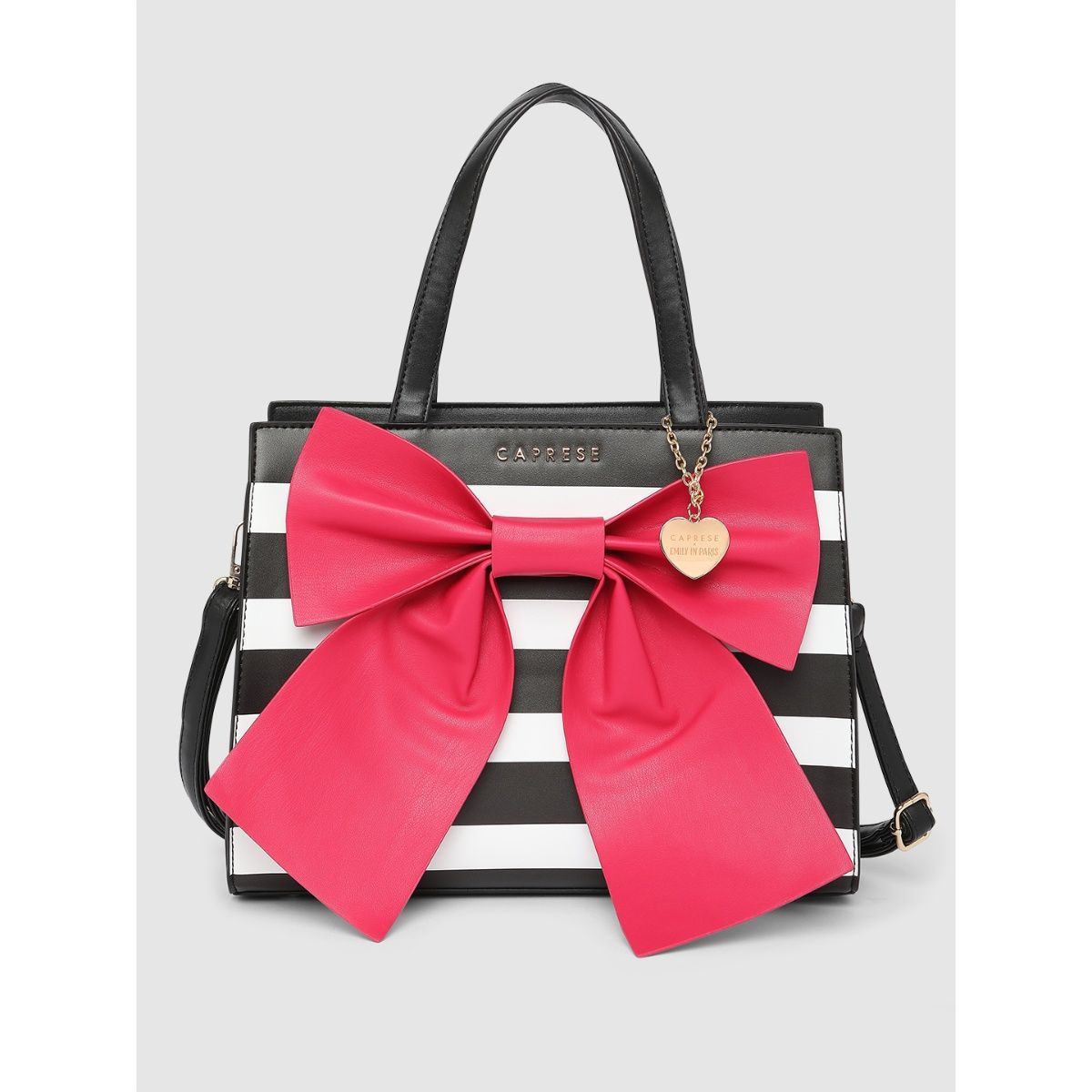 Buy Caprese Emily in Paris Printed with Bow Fuchsia Satchel