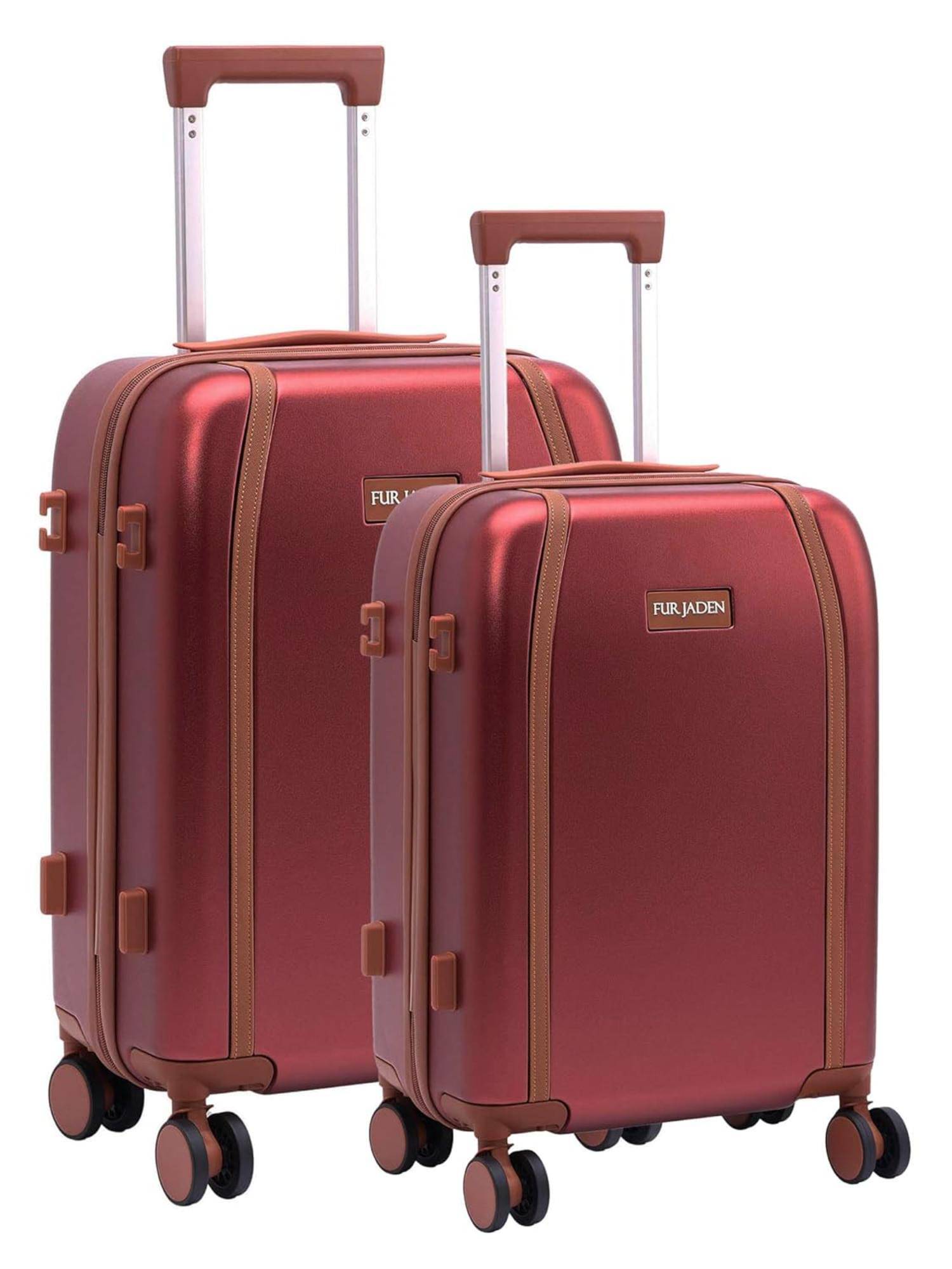 FUR JADEN The Wayfarer TSA Lock Luggage Bags - Maroon (S/M) (Pack of 2)