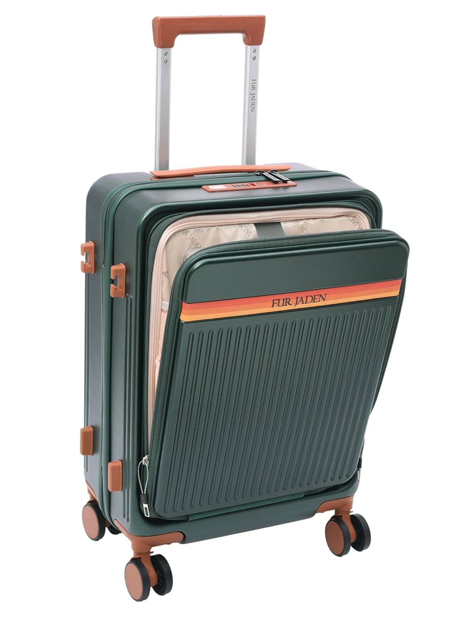 FUR JADEN Aviator PC USB Luggage Bags - Forest Green (S)