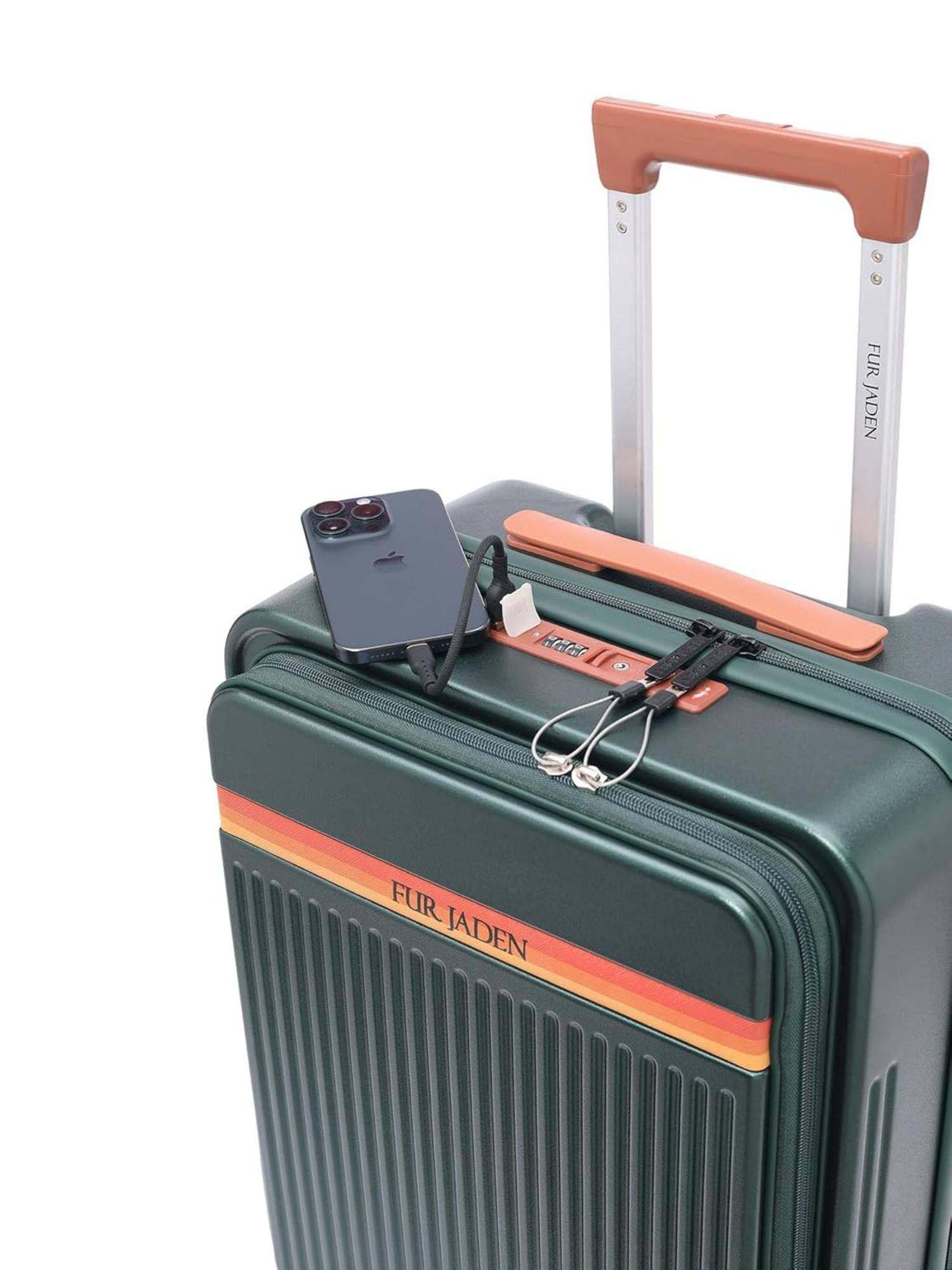Buy FUR JADEN Aviator PC USB Luggage Bags - Forest Green (S) Online