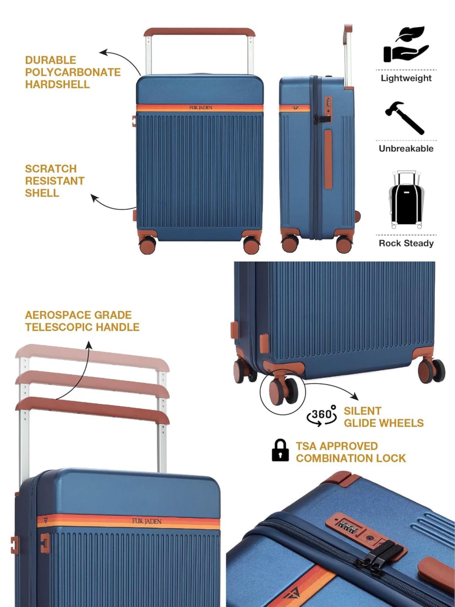 Buy FUR JADEN Aviator German PC Luggage Bags - Navy Blue (S/M