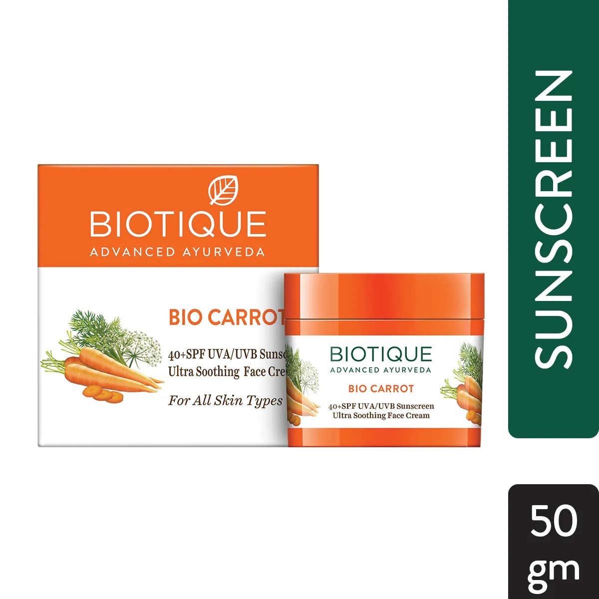 Biotique Bio Carrot Ultra Soothing Face Cream 40+ SPF Sunscreen