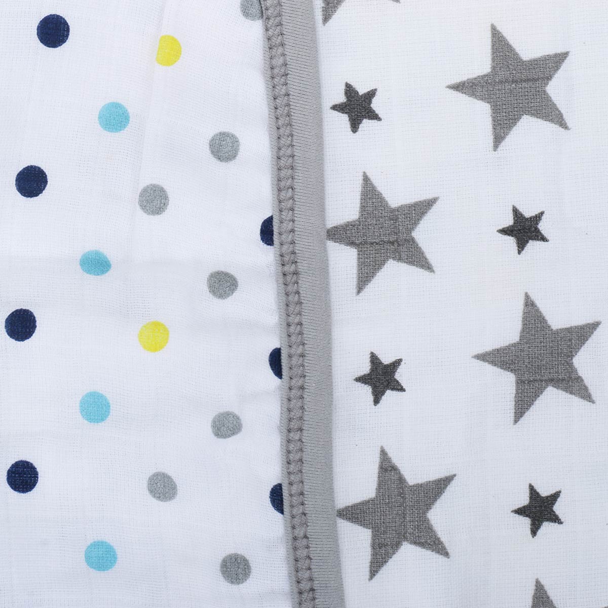 Haus & Kinder Pure Cotton Muslin Dream Blanket Star Grey &Dots Buy