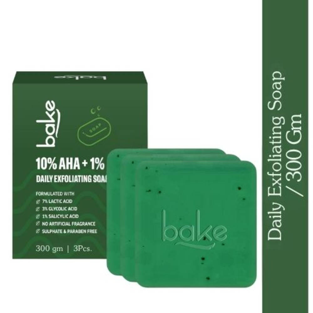 BAKE 10% AHA + 1% BHA Soap For Clogged Pores, Exfoliation & Strawberry Skin - Pack Of 3