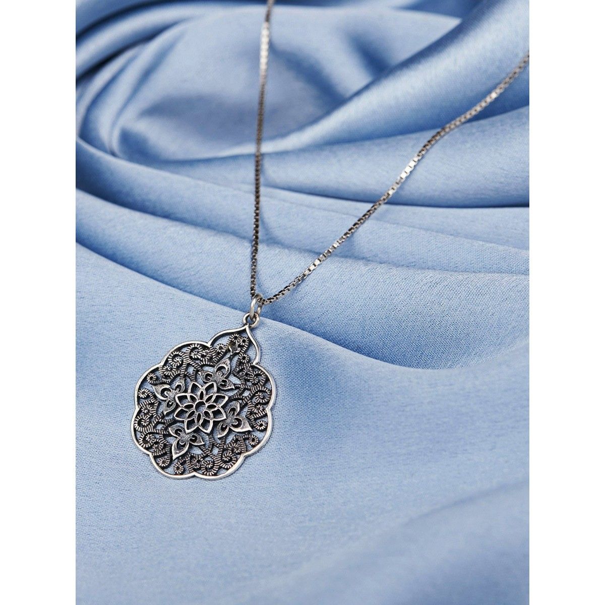 Giva Avni By Oxidised Mandala Lavaliere With Box Chain For Women(Adjustable): Buy Giva Avni By 