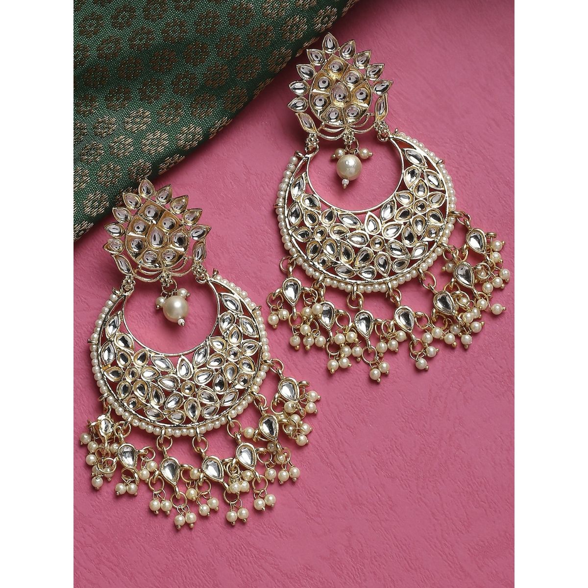 Designer Big Chandbali earrings for women Latest party wear peacock chandbali  earrings for girls in silver oxidised