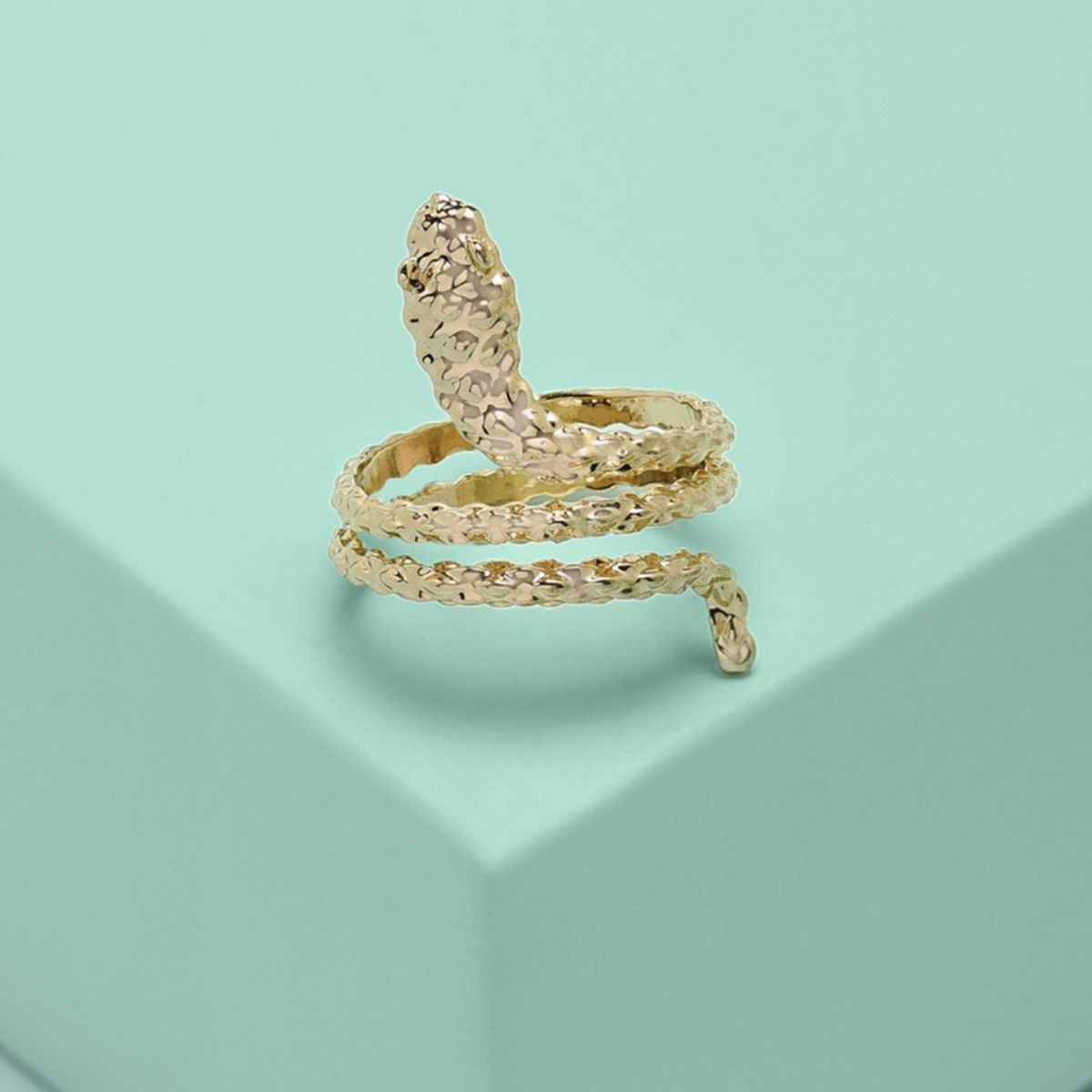 Diamond Snake Ring in Yellow, Rose or White Gold