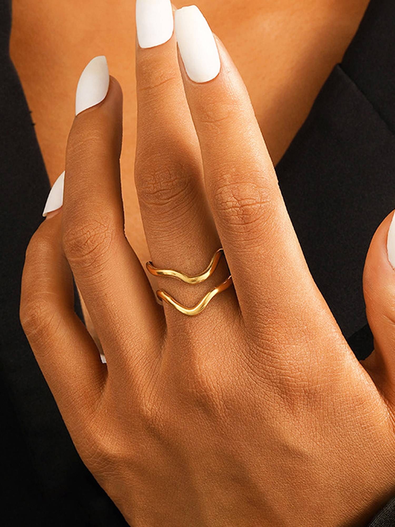 Jewels Galaxy Gold Plated Anti Tarnish Stainless Steel Ring