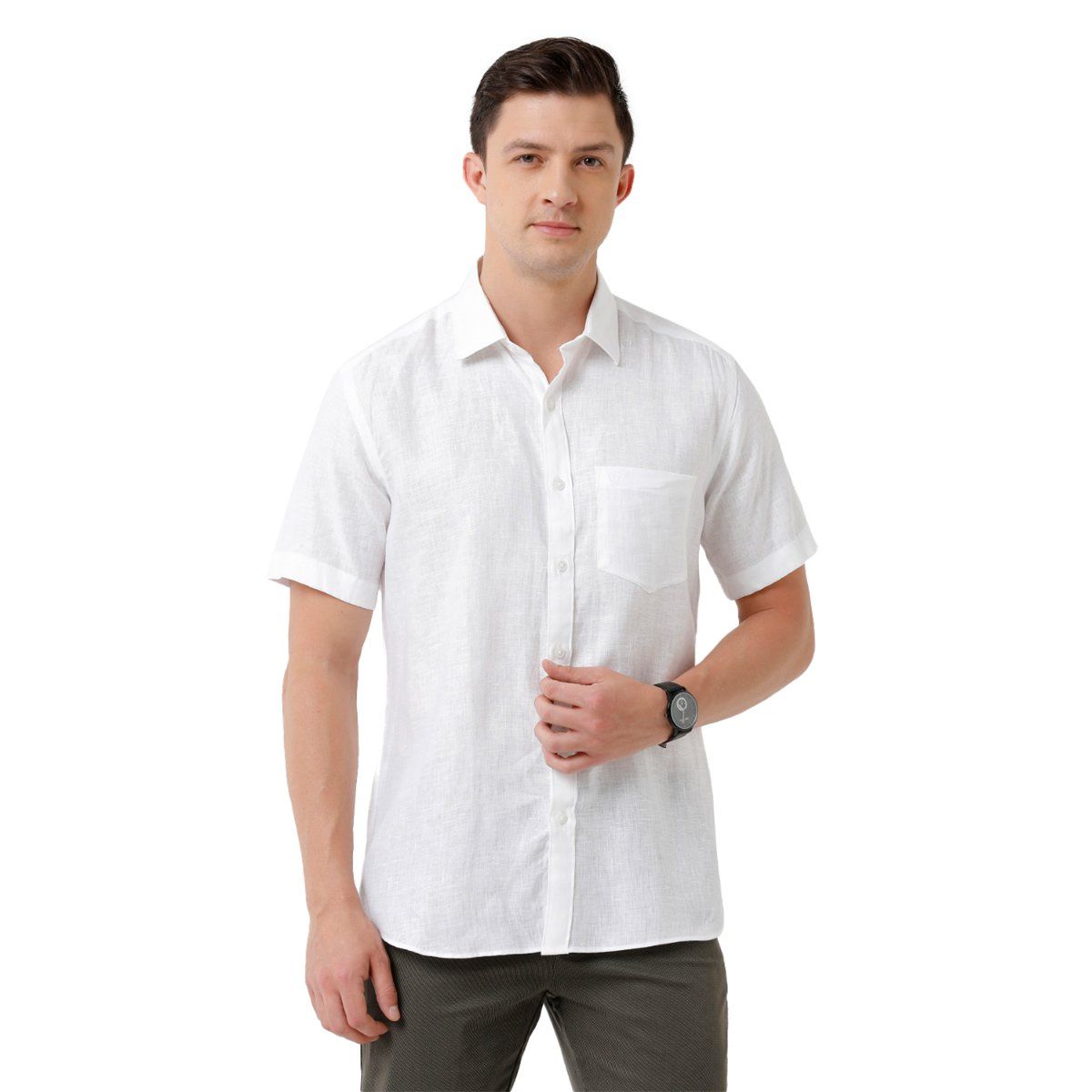 White half sleeve casual 2024 shirt