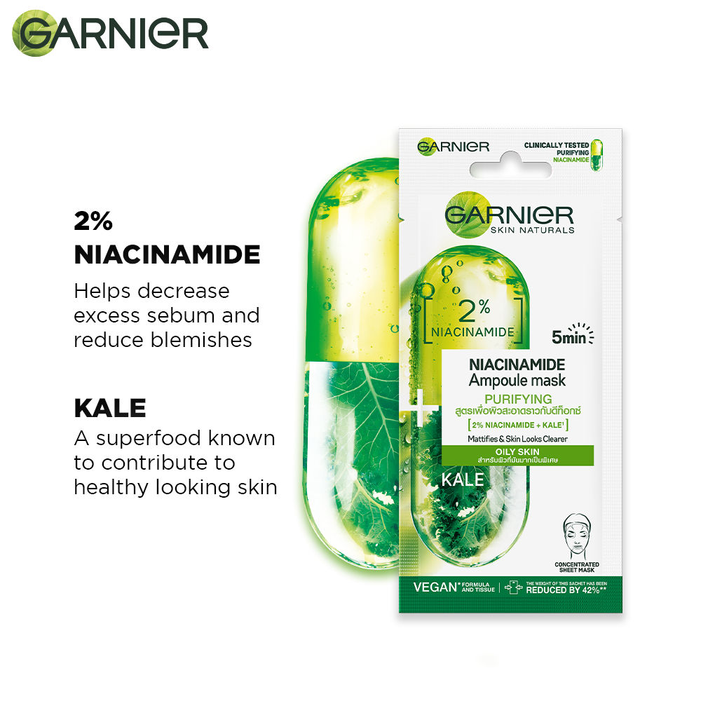 Garnier 5 Min Purifying Ampoule Mask for Oily Skin (with 2 Niacinamide