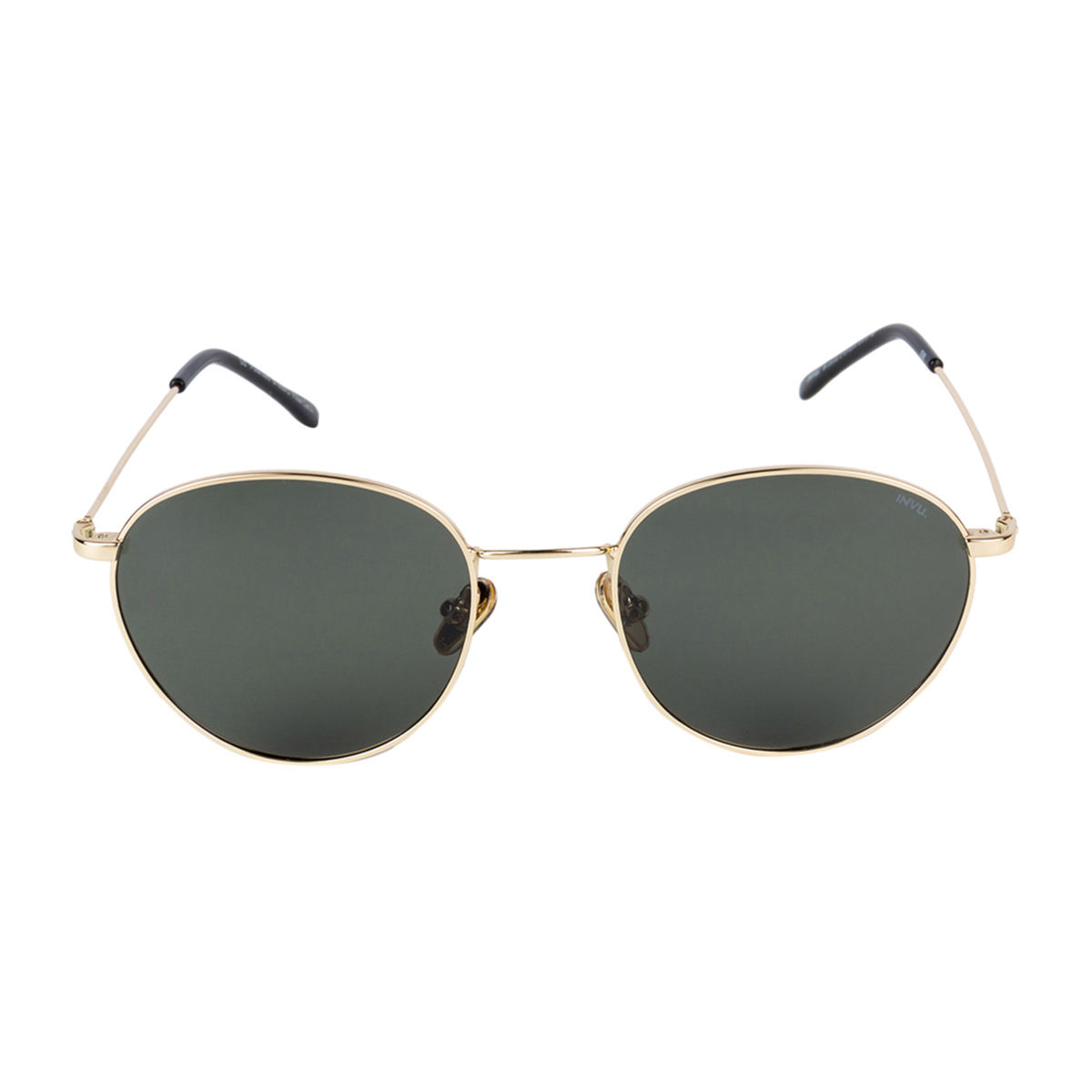 Invu Sunglasses Round With Green Lens For Men