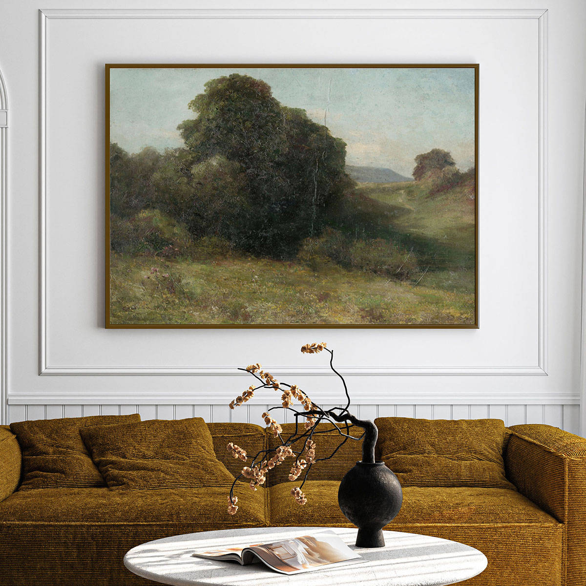 ARTCREST Arcadian Aesthetics Painting Black Box Framed Canvas Wall Art