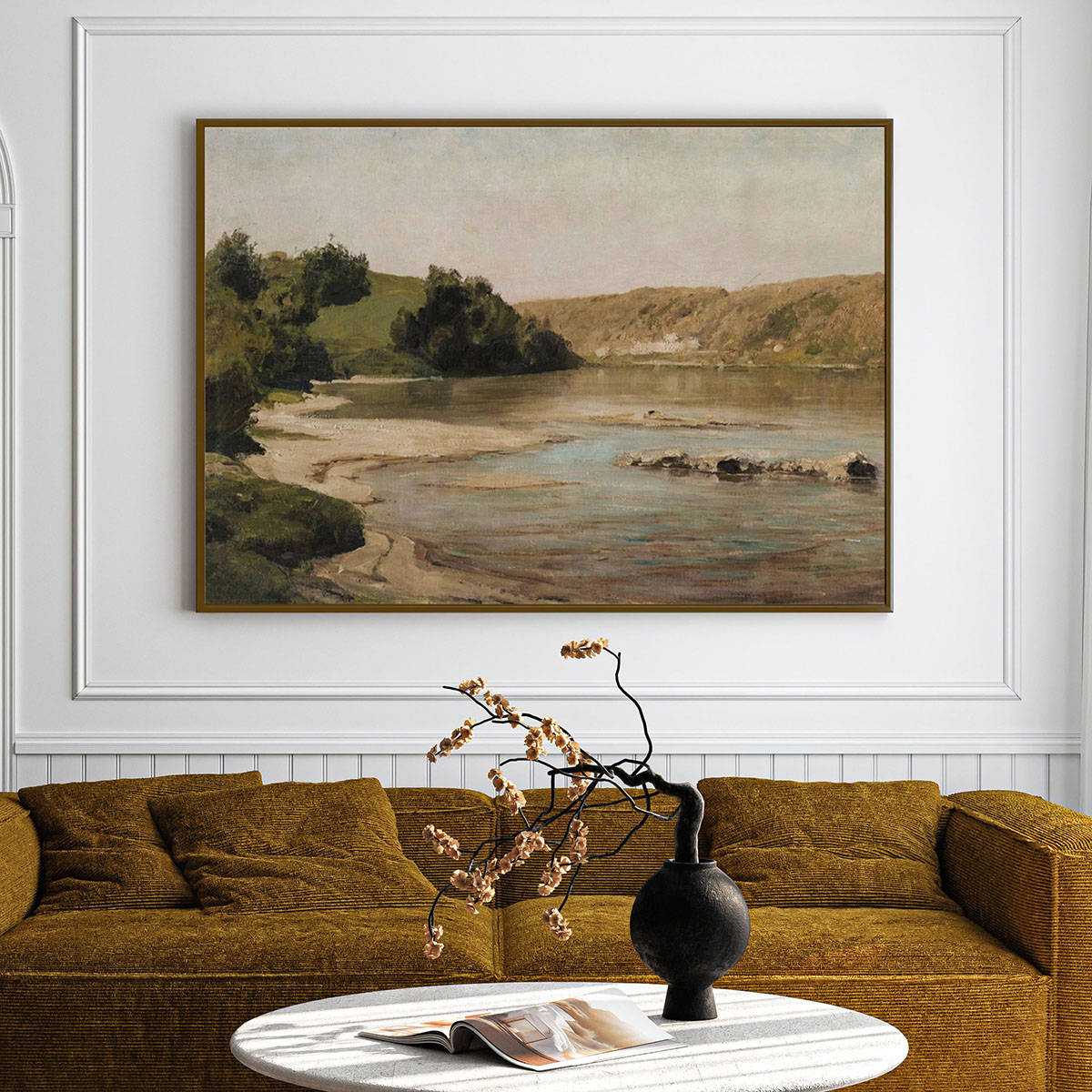 ARTCREST Emerald Eden Painting Black Box Framed Canvas Wall Art