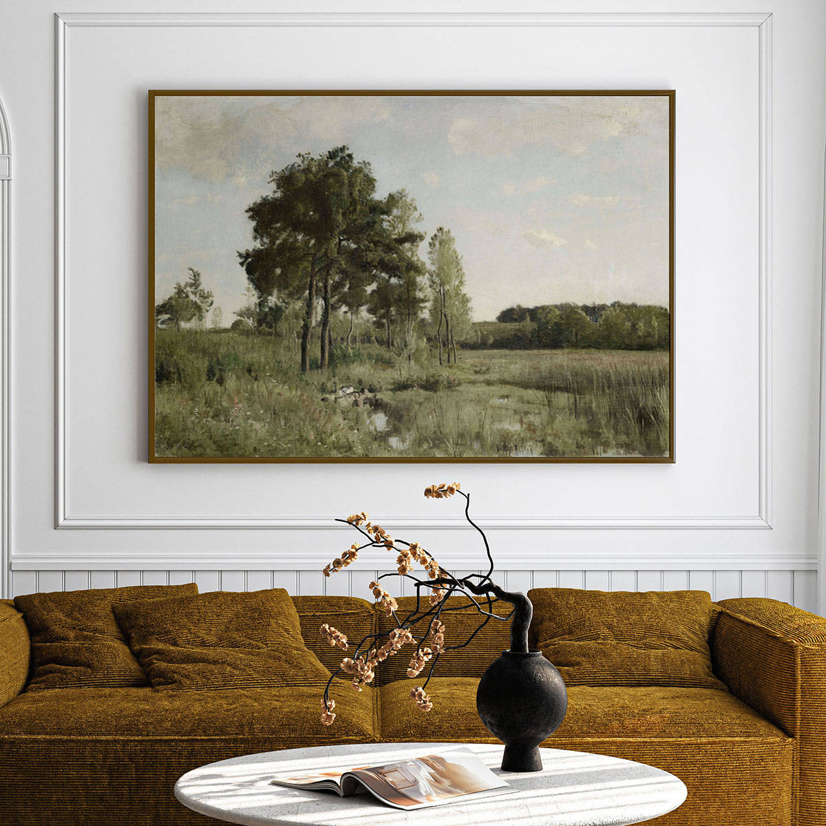 ARTCREST Fields Of Fantasy Painting Black Box Framed Canvas Wall Art