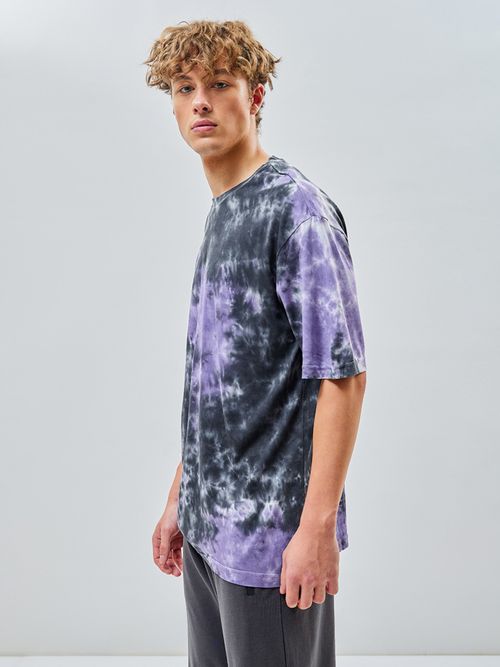 Trying Tie-Dye Oversized Tee - Black & White S