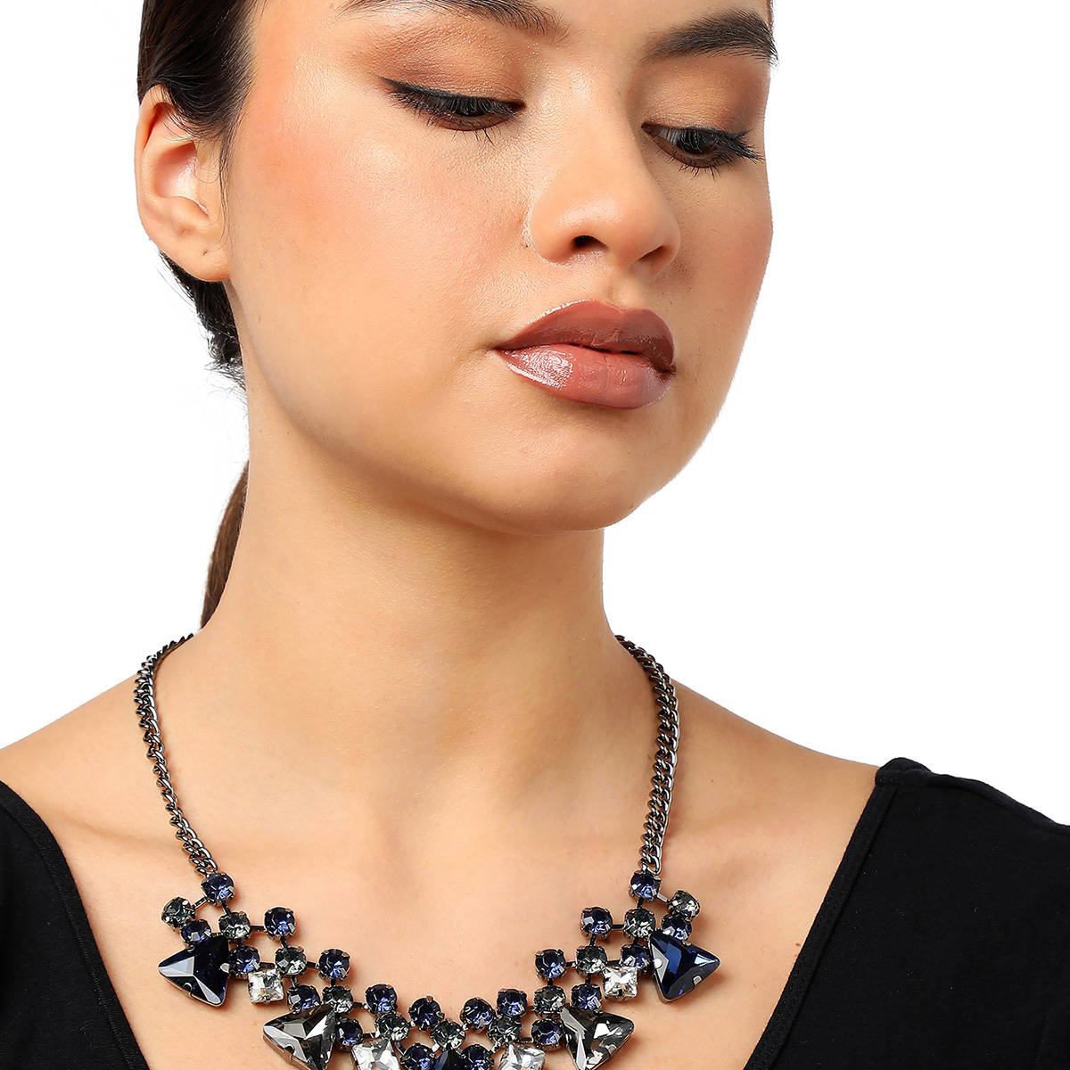 SOHI Gold Plated Party Designer Stone Necklace For Women