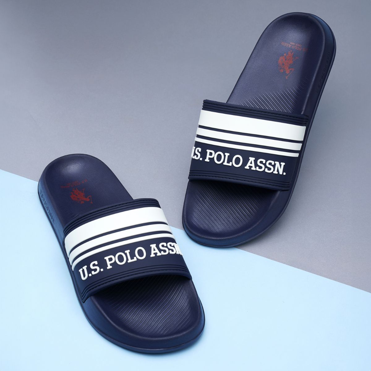 Buy U.S. POLO ASSN. Nilsson Blue Sliders Online