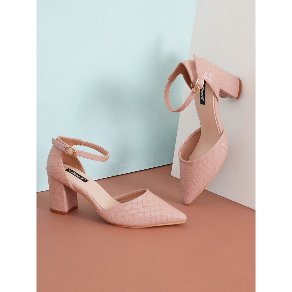 Womens nude 2024 block heels