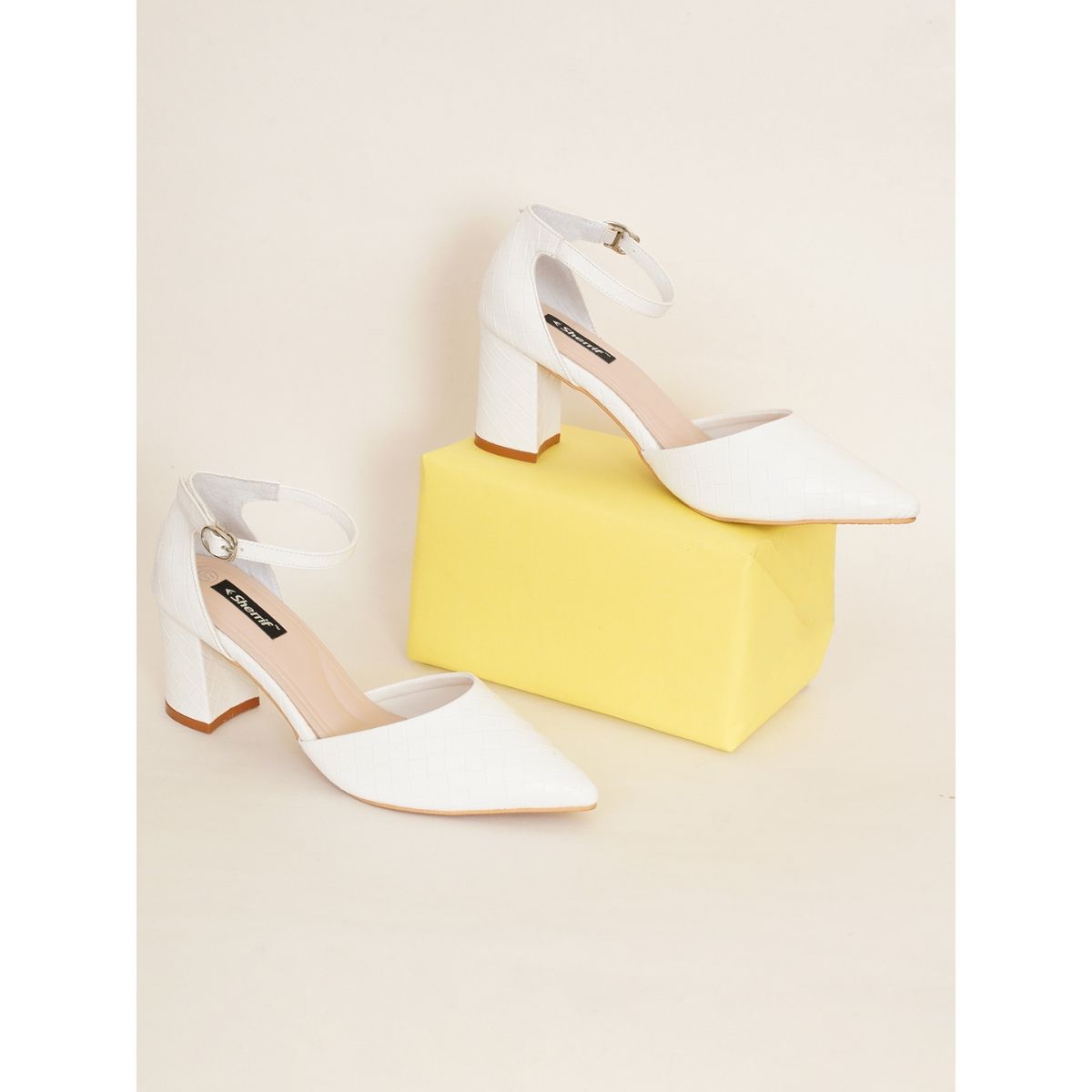 White block 2025 heel pointed toe