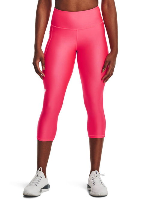 Under Armour Heatgear No-Slip Waistband Capris-Pink (M)
