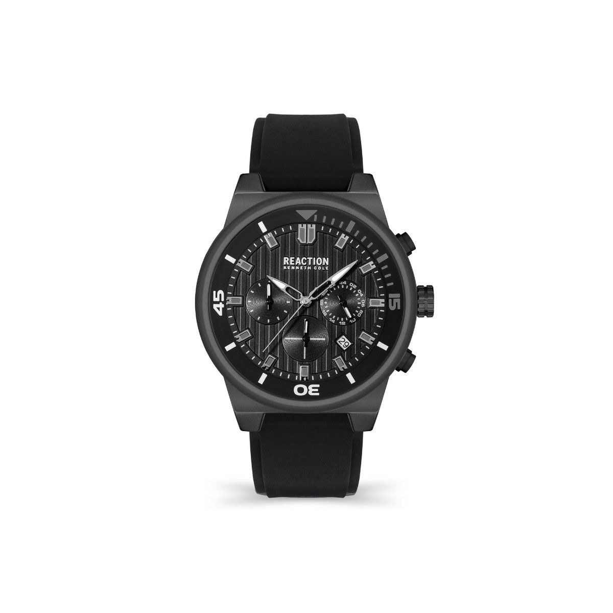 Reaction Kenneth Cole Chrono Men Black Silicon Strap Paul Watch ...