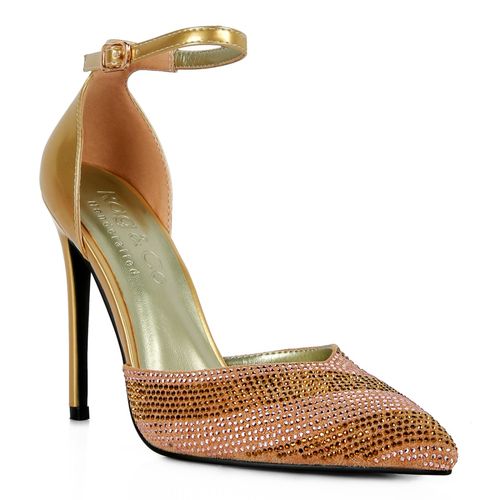 Rag Co Embellished Gold Stilettos Heels (EURO 36)