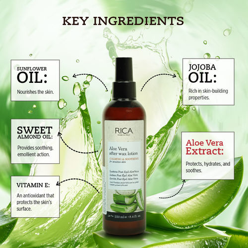 Buy Rica Aloe Vera After Wax Lotion For Sensitive Skin With Sun Flower Oil,  Jojoba Oil & Vitamin E Online