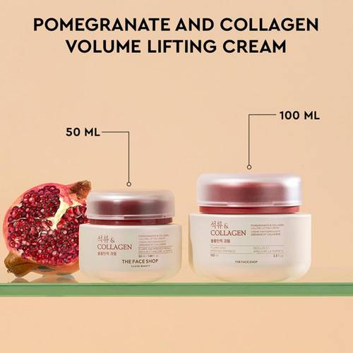 Buy The Face Shop Pomegranate And Collagen Cream, Day & Night Cream To Boost Collagen & Brighten Skin Online