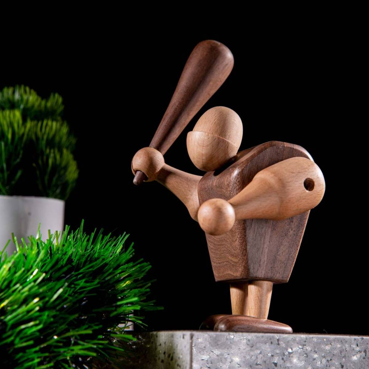 Gibox Handcrafted Wooden Primitive Man Figurine Showpiece for Home Decor (Large)