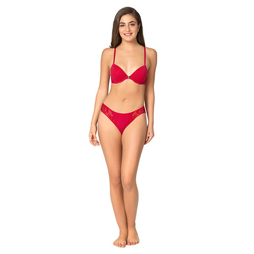 Summer's Lace Padded Wired Racerback T-Shirt Bra - Tango Red