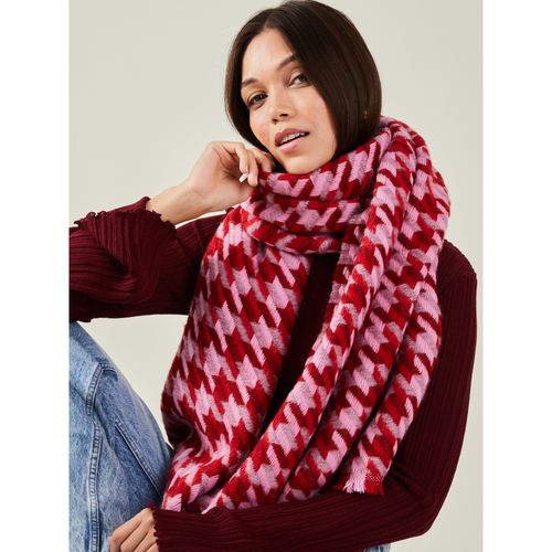 Accessorize London Womens Houndstooth Woven Blanket Scarf