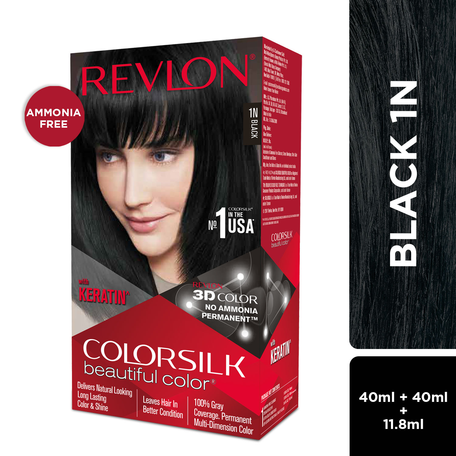 Revlon Colorsilk Hair Color  Black 1N Buy Revlon Colorsilk Hair Color   Black 1N Online at Best Price in India  Nykaa