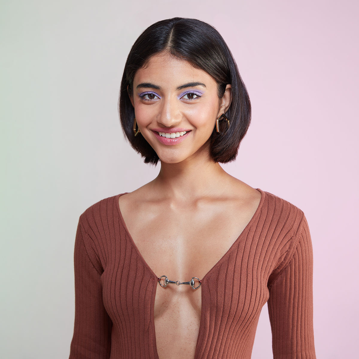 Mixt By Nykaa Fashion Brown Solid Ribbed Crop Cardigan Buy Mixt By