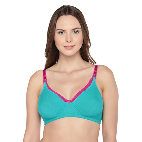 Buy Inner Sense Organic Cotton Antimicrobial Laced Nursing Bra Pack of 3 -  Multi-Color online