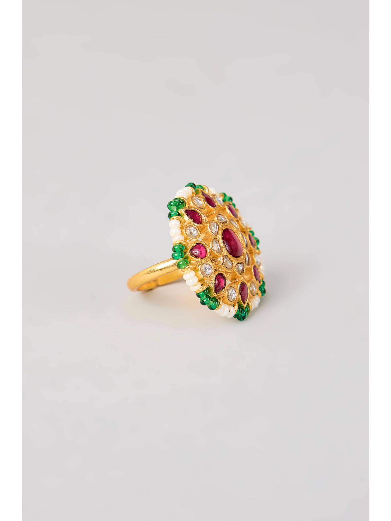 KARISA DESIGNS Multi-Color Kashi Kundan Ring