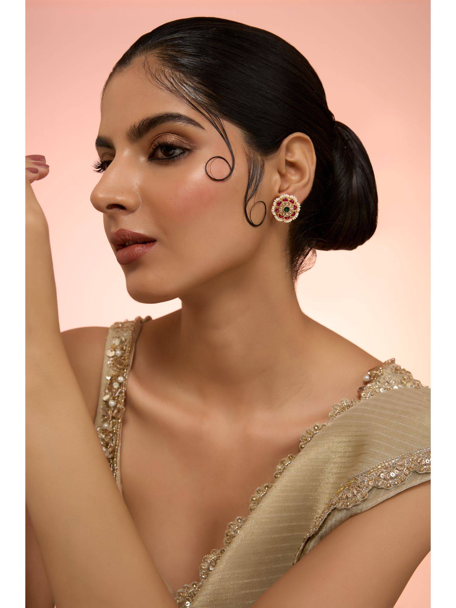 KARISA DESIGNS Multi-Color Kamal Kundan Earrings