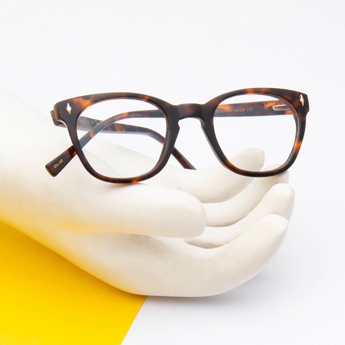 TED SMITH Unisex Acetate Round Brown Eyeglass Frame (48)