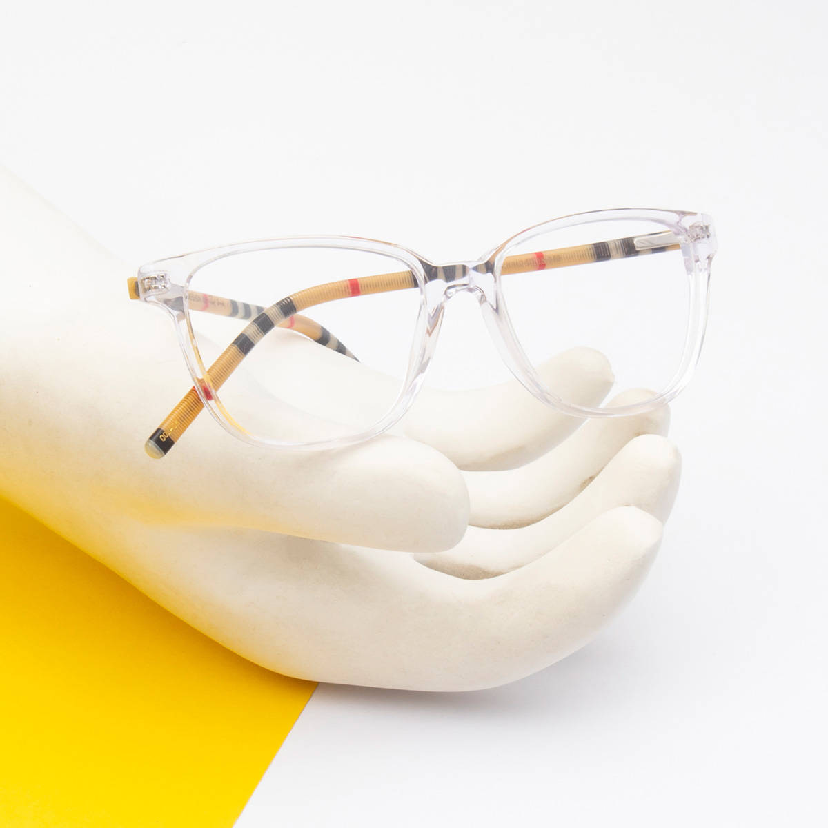 TED SMITH Unisex Acetate Square Clear Eyeglass Frame (52)