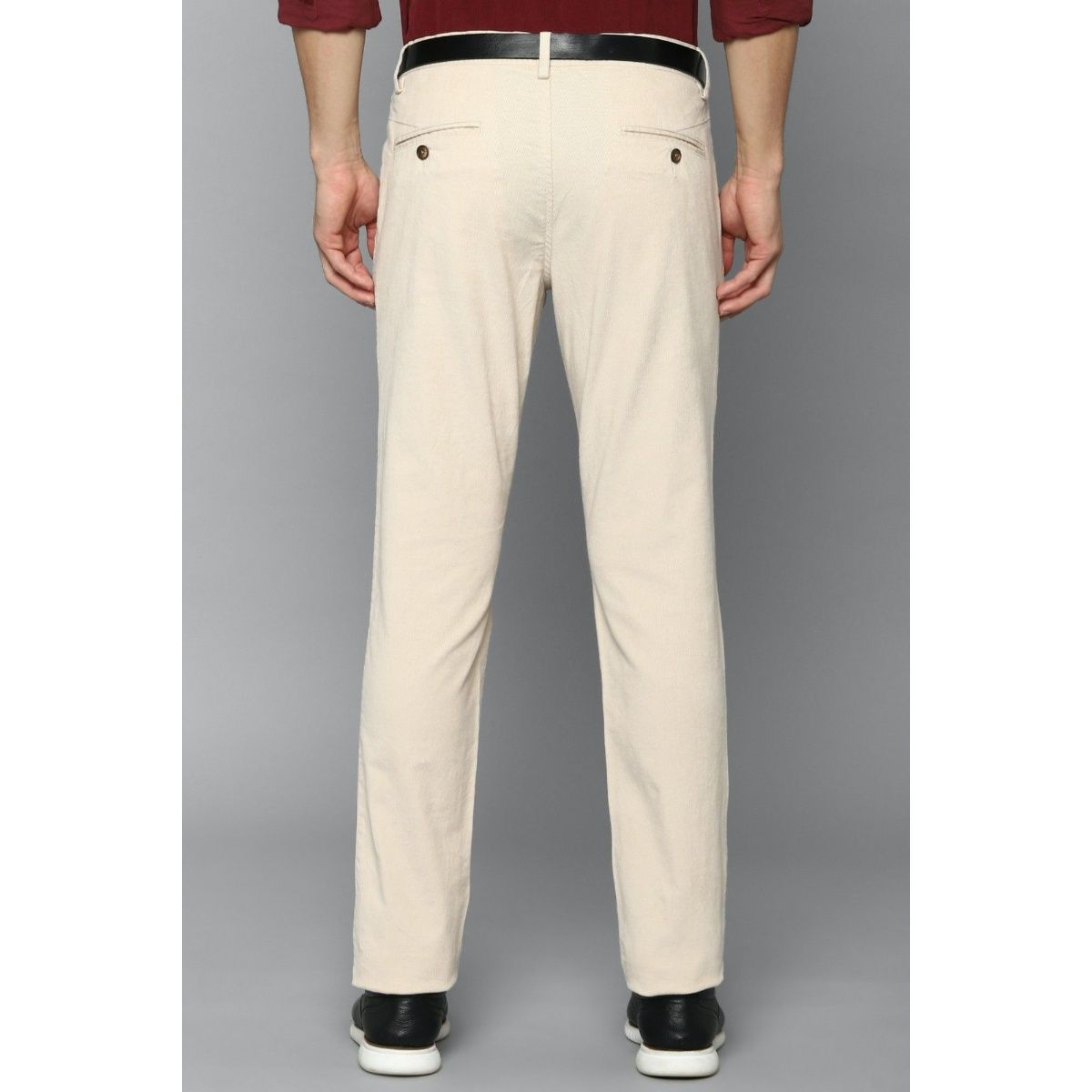 Buy Louis Philippe Black Solid Casual Trouser online