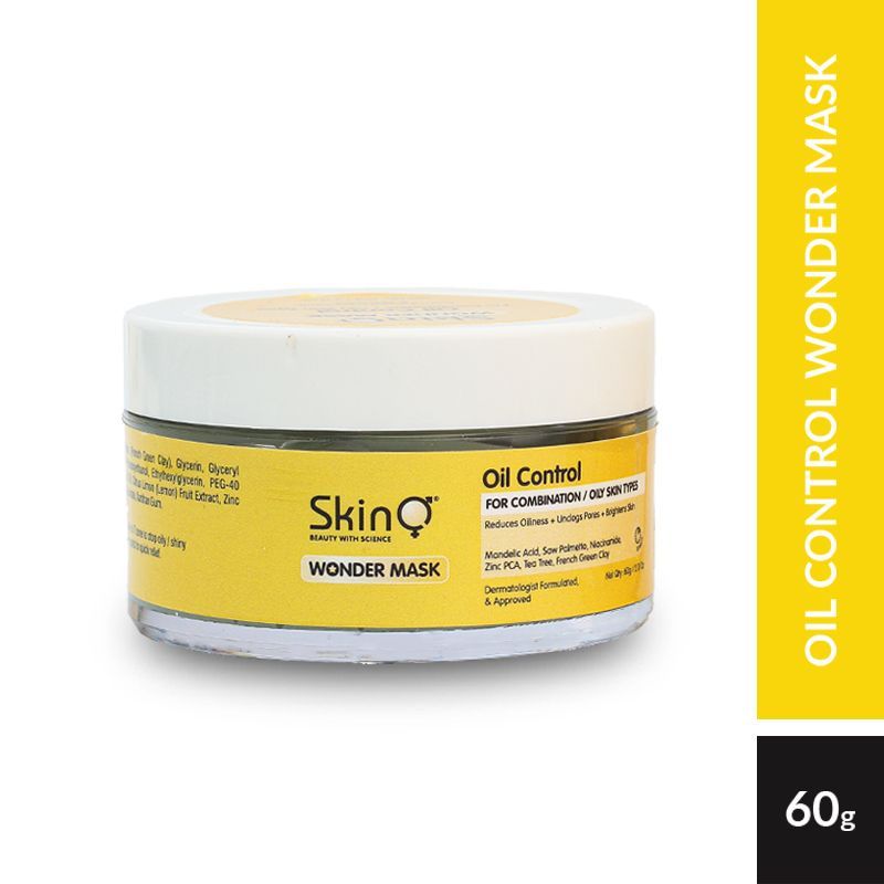 SkinQ Oil Control Face Wonder Mask, Face Mask With French Green Clay For Combination And Oily Skin