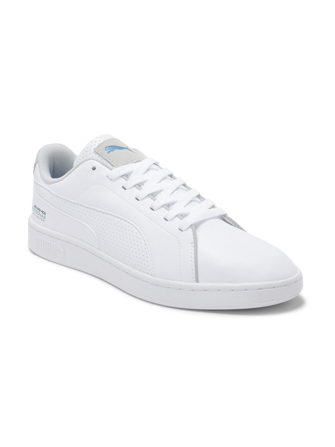 Puma White Mercedes AMG Petronas Motorsport Smash V2 Sneakers (UK 7)