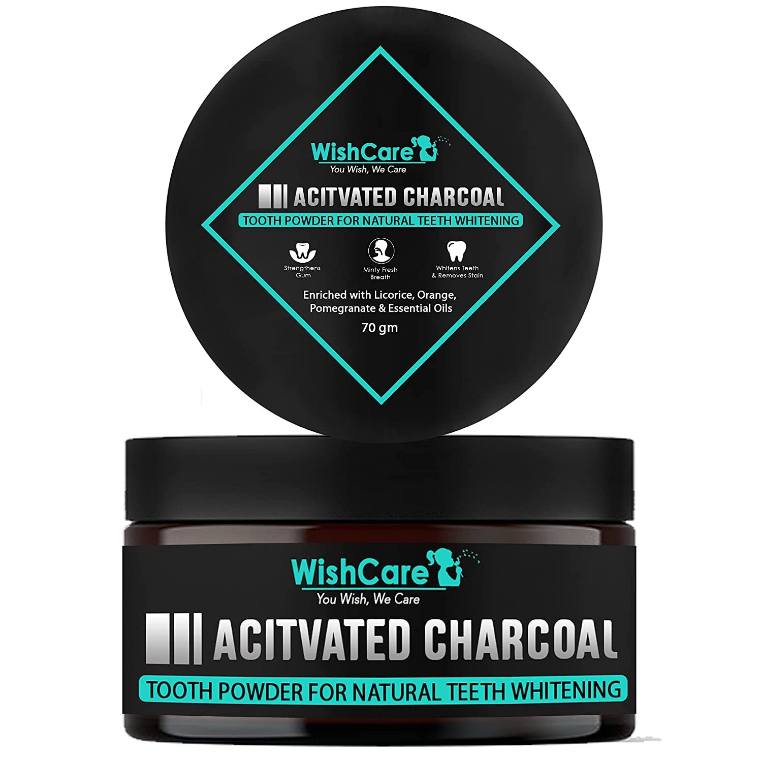 Wishcare Activated Charcoal Tooth Powder for Natural Teeth Whitening