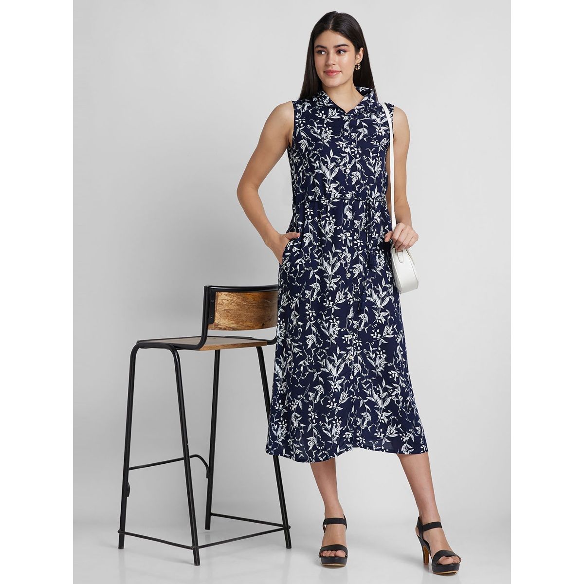 Linen Midi Dress - MAMA Sleeveless Small Check – notPERFECTLINEN