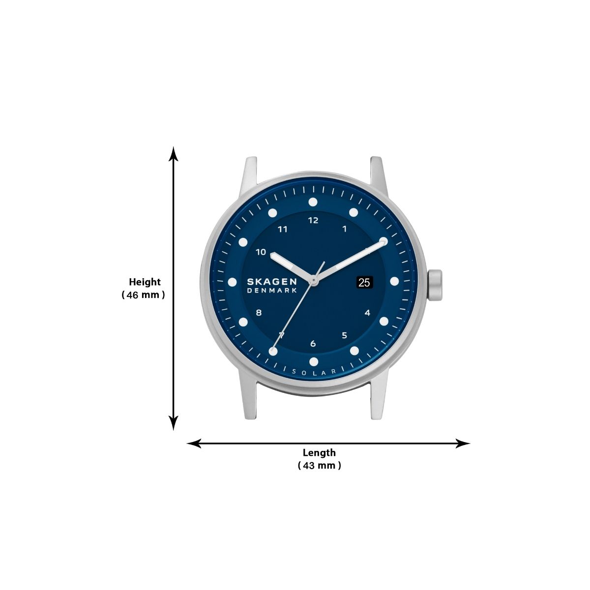 Skagen Henriksen Orologio Uomo 44 Mm: Movimento Solare Al Quarzo, Cinturino In Pelle Ecologica Marrone, Quadrante Blu