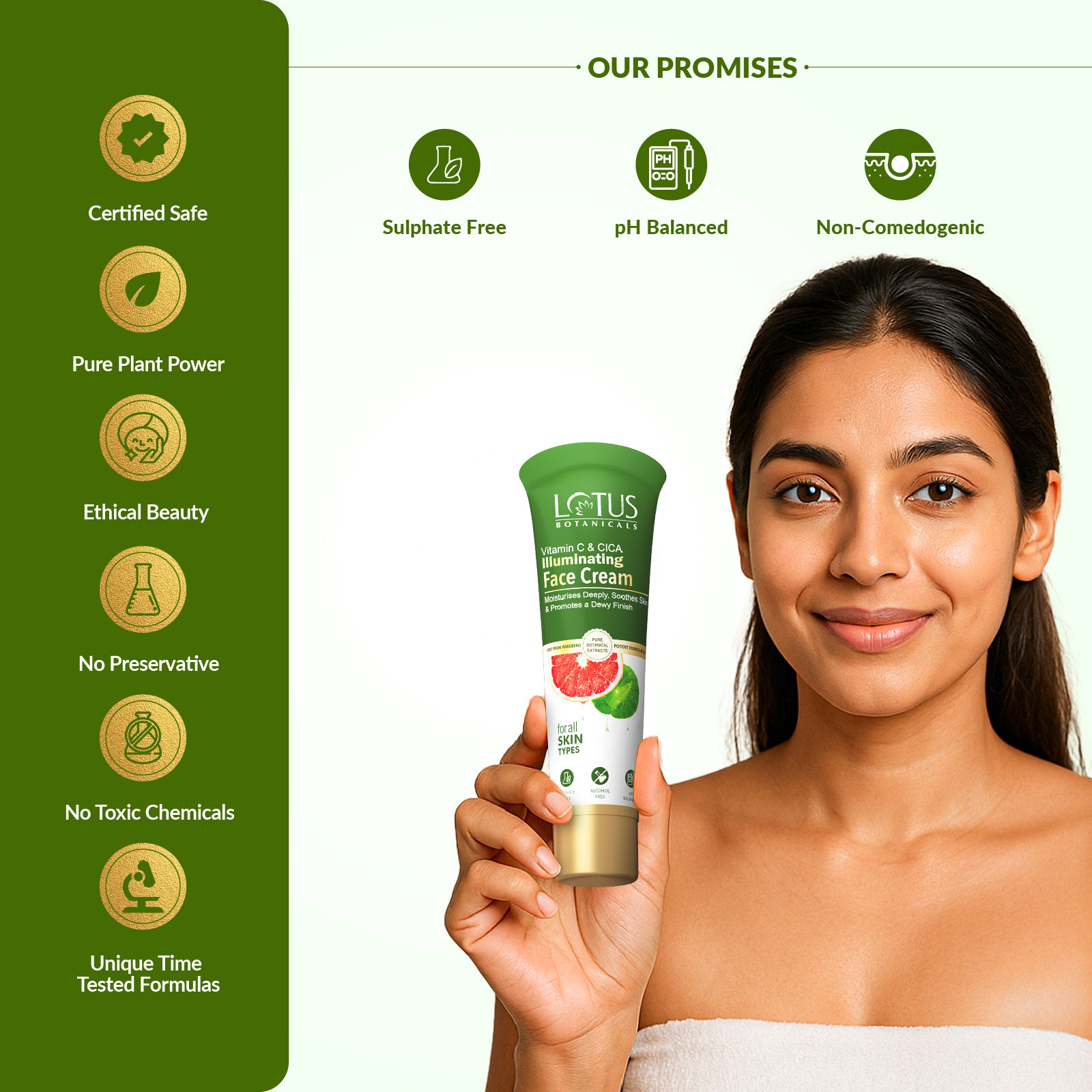Buy Lotus Botanicals Vitamin C & Cica Illuminating Face Cream Online