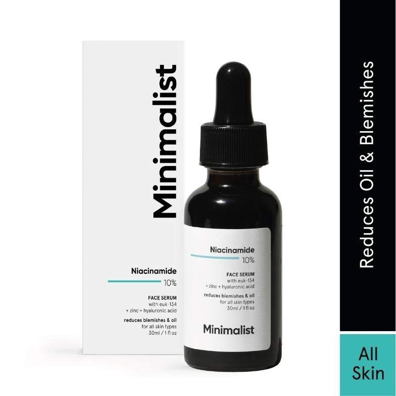 Minimalist 10% Niacinamide Face Serum With EUK-134 For Reducing Oil & Blemishes