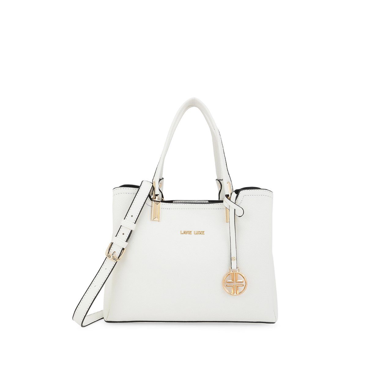 Buy Lavie Luxe Women's Azura med 3 compartment Satchel(Off White