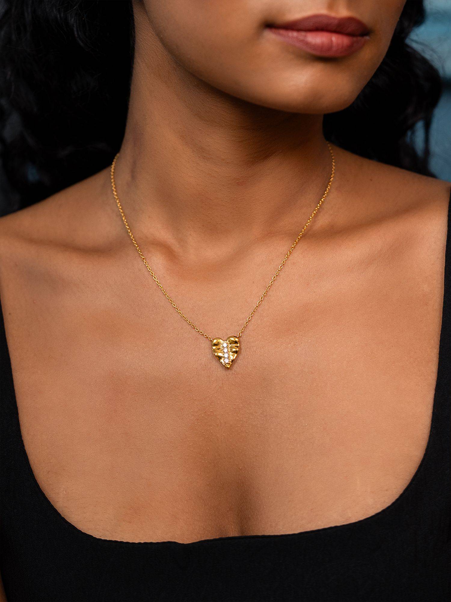 925 Silver Shaya by CaratLane My one & only Love Necklace in Gold Plated