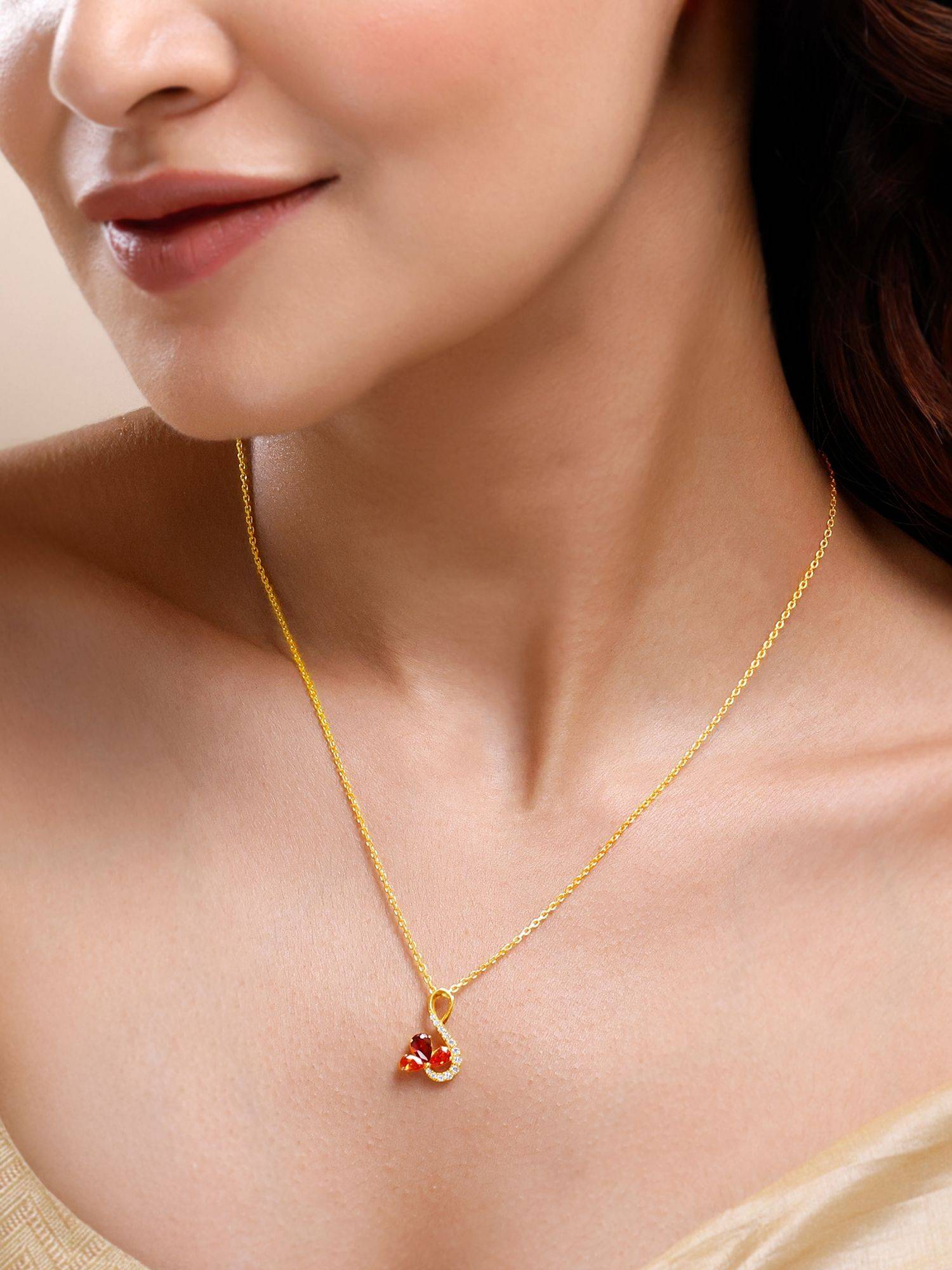 GIVA 925 Silver Golden Aurora Necklace