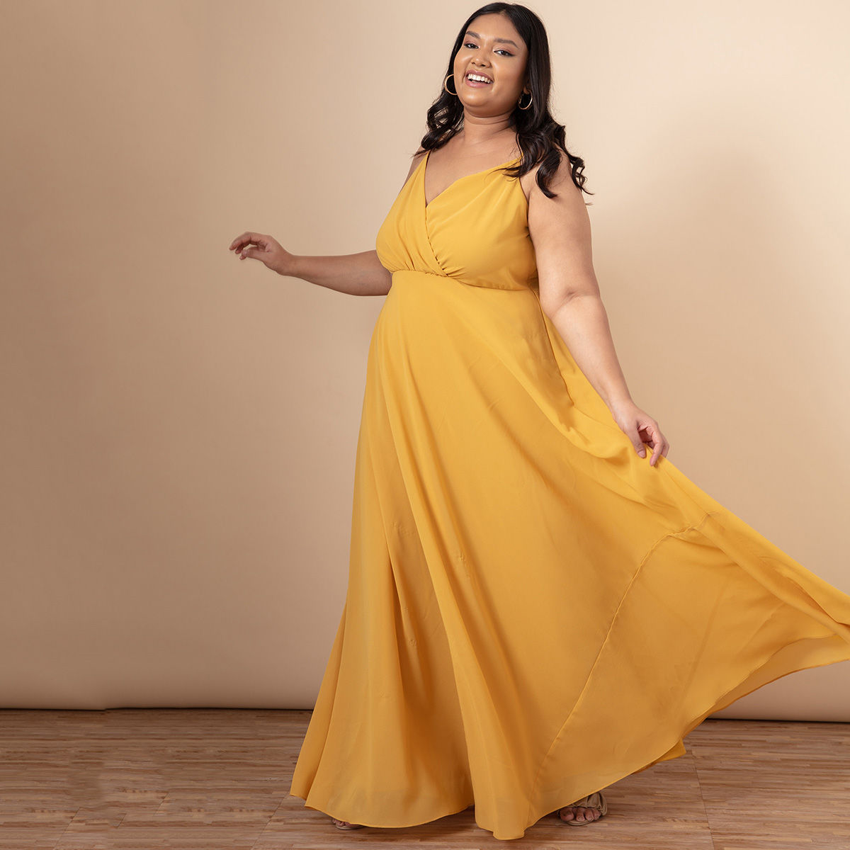 Stylish Yellow Indowestern Georgette Gown  FashionVibes